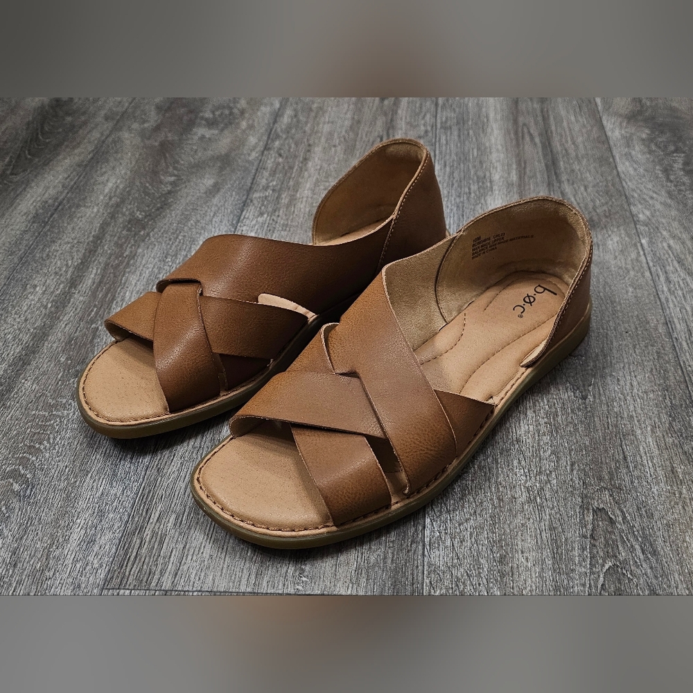 boc Brown Women's Open-Toe Crisscross Sandals
